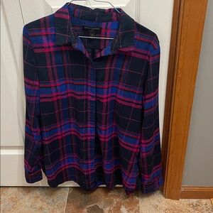Banana Republic Pink and Blue Plaid Shirt
